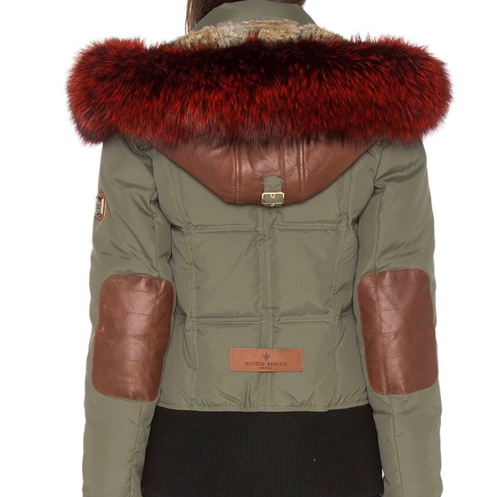 Nicole Benisti Fordham intarsia fur trim bomber sz S in great condition - Picture 7 of 15